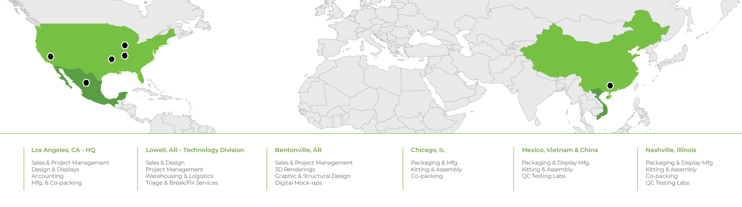 Berkley Displays global production and service locations